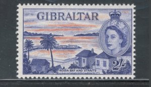 Gibraltar 1953 Queen Elizabeth II & Rosia Bay 2sh Scott # 142 MNH