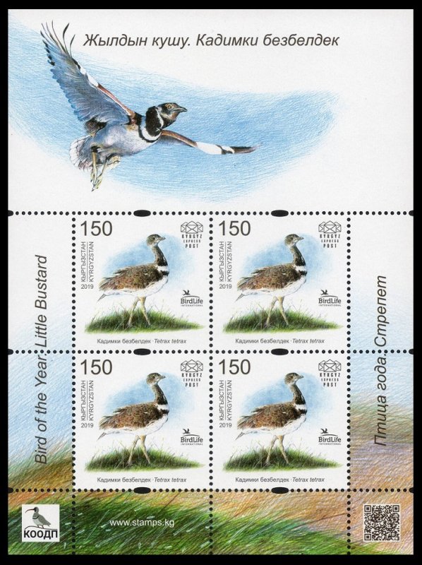 2019    Kyrgyzstan     EP129KLb    Bird of the Year. The Little Bustard