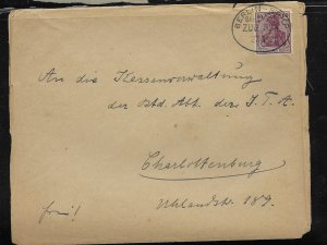 Bahnpost cover (front)  Berlin / Charlottenburg 27-3-21 Sc 89 L17