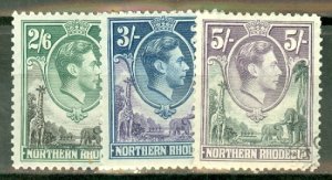 GT: Northern Rhodesia 32, 37, 39-42 mint; 43 used CV $47; scan shows only a few