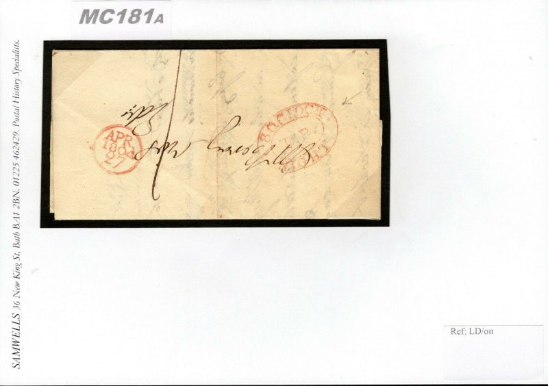 GB Scotland LATE MAIL Cover 1804 Early *8 O'CLOCK NIGHT* Timed Postmark MC181a