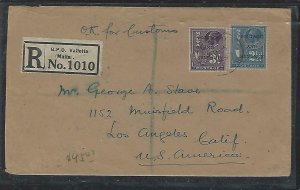 MALTA  (PP2708B) 1929  KGV P&R 2 1/2D+ 3D   REG TO USA