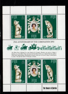 Fiji Sc 384 1978 25th Anniversary Coronation of QE II stamp sheet mint NH