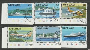 St Lucia 1984 defs, Change of Wmk, VFU/CTO cylinder corner copies, SG 690/8