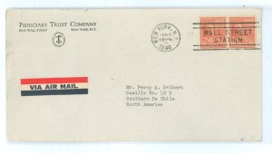 US 847 1946 Two 10c John Tyler (presidential/prexy series) coils on an addressed commercial cover paying the 70c per half ounce