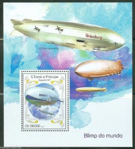 SAO TOME  2014  AIRSHIPS/ZEPPELINS  OF THE WORLD SOUVENIR SHEET MINT NH