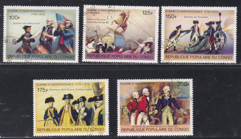 Congo Peoples Republic # 390-394, American Revolution Bicentennial, Used