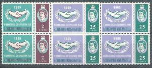 ST KITTS NEVIS ANGUILLA 1965 ICY set blocks of 4 MNH.......................12381