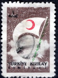 Turkey 1957: Sc. # RA208 Mint Gumless Single Stamp