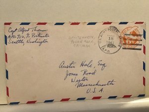 U.S. Army Post Examiner passed 1943 Whitehore Yukon Canada cover Ref R25492