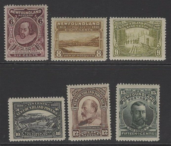 NEWFOUNDLAND SG111/6 1911 RECESS PRINTED SET MTD MINT