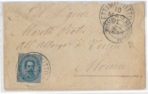 54828 - REGNO: UMBERTO I - STORIA POSTALE :  BUSTA a MONACO 18913 - 25 Cent.