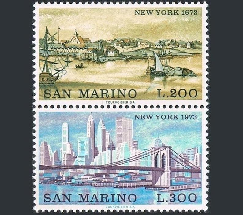 San Marino 1973 300Y New York Architecture Bridge Stamps MNH Mi 1025-6