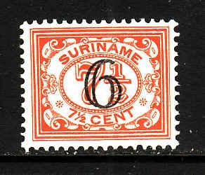 Surinam-Sc#139-unused very light hinged 6c on 7&1/2c orange-1930-