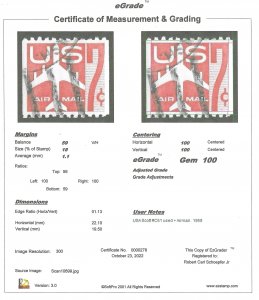 C61 7 cents Jet Silhouette, coil Stamp used EGRADED SUPERB 100 XXF