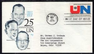 US 1419 United Nations Marg Typed FDC