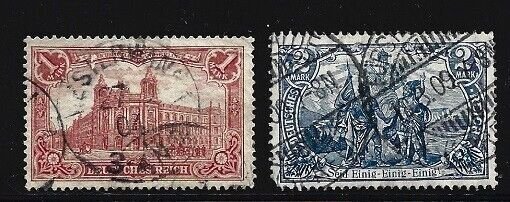 Germany Stamps-Scott # 62-63/A12-A13-Canc/LH-NG/OG-1900- Perf. 14 x 14 1/2