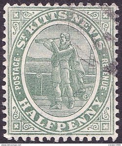 ST KITTS NEVIS 1907 KEDVII ½d Grey-Green SG12 FU