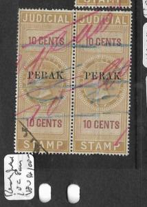 MALAYA PERAK JUDICIAL STAMPS (P0107B) QV 10C PR  VFU 