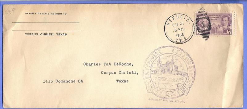 Texas Centenary Refugio, Texas Oct 21, 1936