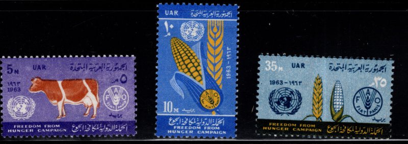 EGYPT Scott 582-584 MNH** FAO set little bit disturbed gum.