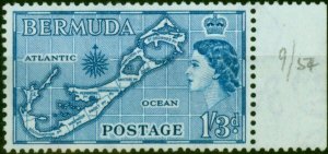 Bermuda 1954 1s3d Greenish Blue SG145a Fine MNH