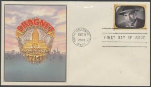 USA # 4414e.2 Dragnet Police Show FDC from the TV Early Memories Sheet