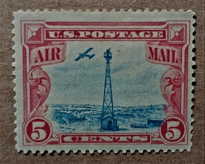 United States #C11 5c Beacon on Rocky Mountains MH (1928)