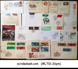 SELECTED POSTAL STATIONERY OF HORSE SPORTS FROM VARIOUS COUNTRIES 26no USED