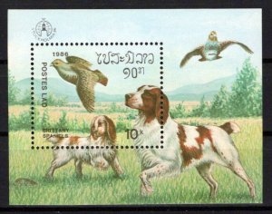 Laos 744 MNH Dogs Pets Animals Brittany Spaniels ZAYIX 0224S0245M