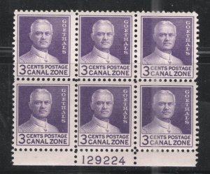 USA/Canal Zone 1934 Sc# 117 MNH VG/F - Plate block of 6   Goethals