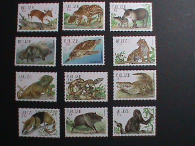 BELIZE-2000-SC#1119-30 BEAUTIFUL LOVELY FAUNA-MNH-COMPLETE SET OF 12 VF