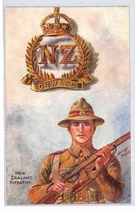 NEW ZEALAND Postcard *NEW ZEALAND INFANTRY* Tuck's Oilette Military (ANZAC) PJ88