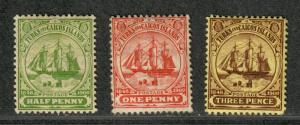 Turks & Caicos Sc#10-12 M/H/F-VF, Complete Set, 11 No Gum, Cv. $29