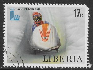 Liberia #451 Lake Placid 1980 Olympics. Toboggan