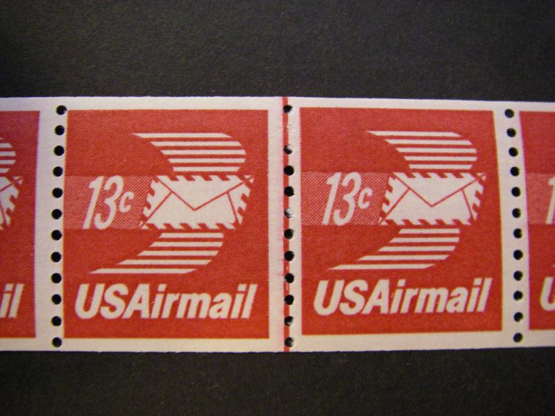 Scott C83, 13c Winged Envelope, MNH Long Line Pair strip, MNH Airmail Beauty