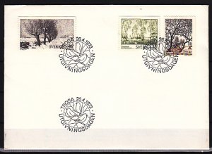 Sweden, Scott cat. 956-958. Trees-Art issue. First day Cover. ^