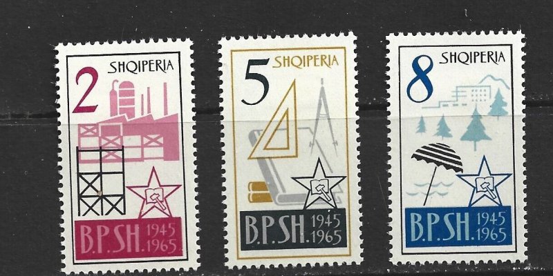 ALBANIA - 1965 PROFESSIONAL TRADE ORGANIZATIONS - SCOTT 793 TO 795 - MH