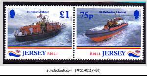 JERSEY - 1999 ROYAL NATIONAL LIFEBOAT / SHIPS - SE-TENANTX2 MNH