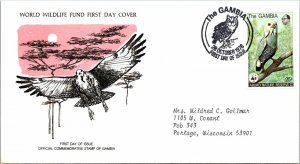 1978 Gambia - World Wildlife Fund FDC - Lizard Buzzard on Cachet - F11299