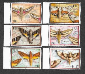 Fiji 908-913 Mint NH Flora Fauna Moths!