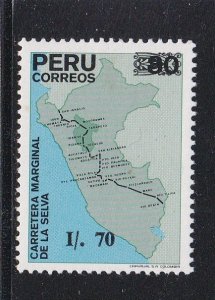 Peru # 949, Rain Forest Border Highway, Mint NH, 1/2 Cat.