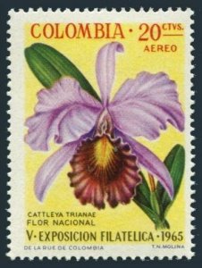 Colombia C468,MNH.Mi 1062. Philatelic exhibition,1965.Orchid Cattleya Truanae.