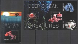 B0591 2011 Sierra Leone Deep Ocean Creatures Fish & Marine Life Fauna Kb+Bl Mnh