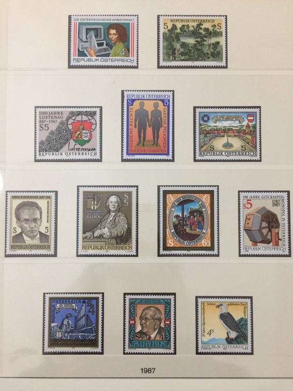 Austria 1985/88 MNH on Lindner Pages.Bicycles Birds Sheets (Apx 140) AB559 