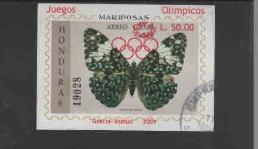 HONDURAS #C1175  2004  BUTTERFLY  F-VF  USED  S/S