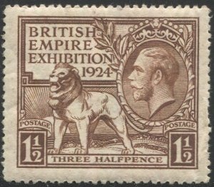 GB 1924  Sc 186 1-1/2d  MH KGV  VF, British Empire Exhibition