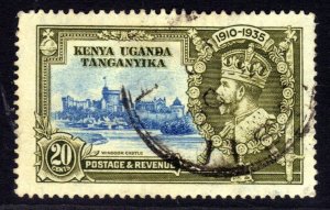 Kenya Uganda Tanganyika 1935 KGV 20ct Silver Jubilee used SG 124 ( A1413 )
