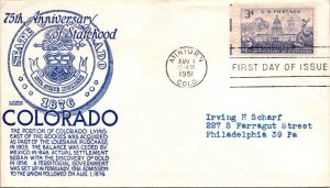 FDC 1951 SC #1001 Blue Anderson - Minturn, Colo - Single - J184