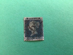 Two penny Blue 1841 queen Victoria Great Britain used stamp A11008